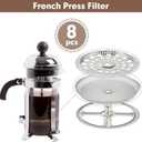 8 PCS French Press Replacement Filters Stainless Steel Reusable Mesh Filter for 34 Ounce, 1 Liter, 8 Cup French Press Coffee Makers and Tea Machines