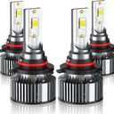 Compatible For Dodge Journey High and Low Beams 2009 2010 2011 2012 2013 2014 2015 2016 2017 2018 2019, Hi and Lo Light Bulbs, 6500K White, 500% Brightness, Plug n Play, for OffRoad Use Only, 4 PCS