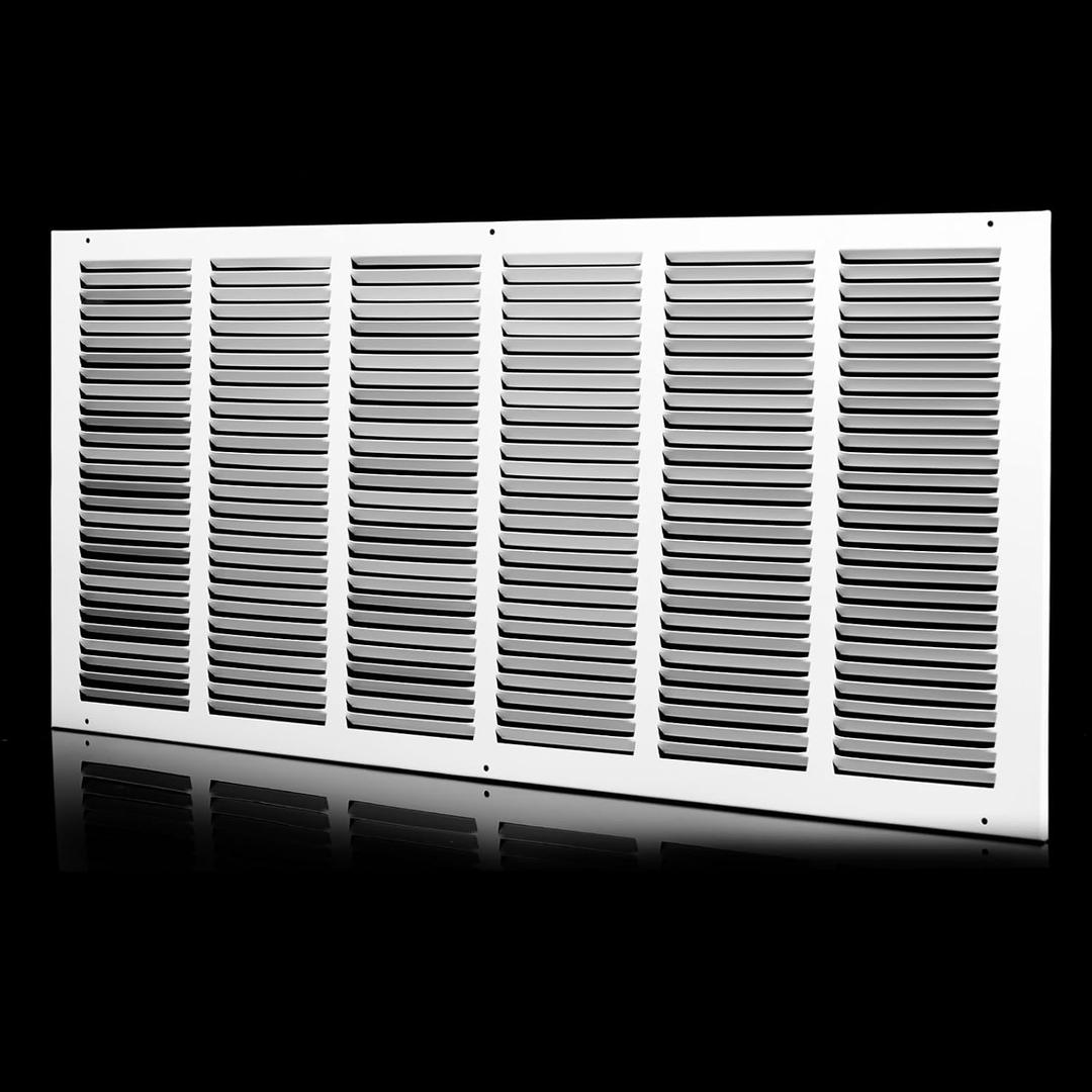 30x16 Return Air Grille (Duct Opening Size), Air Return Vent Cover, AC Vent Cover, Cold Air Return Vent Cover, Flat Return Air Grilles, Outer Dimensions:31.75"W x 15.75"H (30"Wx14"H, Duct Opening)