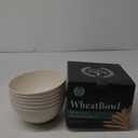 Wrova Beige Wheat Straw Bowls for Cereal and Salad,Alternative Plastic Bowls Set of 6,40oz Unbreakable Soup Bowls suitable for Kitchen,Party,Camping and R.V.