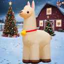 DomKom 6FT Alpaca Llama Inflatables Christmas Spring, Farm Ranch Blow up Animals Cute, Decorations Outdoor Yard Built-in LED Lights Big Large Decor Party Farm Lawn Holiday Outside