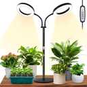 LBW Grow Light for Indoor Plants Full Spectrum, Plant Lights for Indoor Growing, LED Plant Lamp for Indoor House Plant with Auto Timer, Adjustable Height and Brightness (Dual Head, Black)