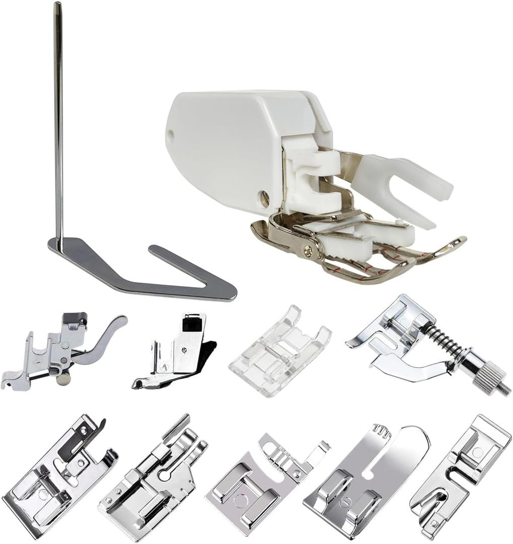 Open Toe Walking Foot W/ Guide Set for Brother, Singer, Janome and More Sewing Machine Accessory Kit Quilting and Sewing Stitch Through Multiple Layers