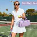Mini Gym Bag for Women Girls Cute Small Duffle Bag 12'' with Multifunctional Pockets Workout Sport Bags Dance,Fitness,Yoga (B-Purple)