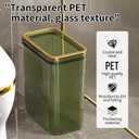 Transparent Trash Can, Bathroom Trash Cans with Lids, 2.6 Gallon Garbage Can for Bedroom, Office, Plastic Slim Waste Basket with Press Top Lid, 10L Clear Trash Bin for Home, Kitchen (Green)