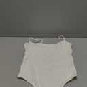 SUUKSESS Women Sexy Square Neck Thong Bodysuit Backless Cami Bodysuit Top (Medium, 01 White)