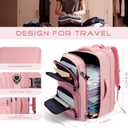 Travel Backpack for Women, 52L Carry On Backpack, Extra Large Expandable Travel Bag, 18.4 Inch TSA Flight Approved Luggage Personal Item Size with USB, Teacher Business Daypack, Pink