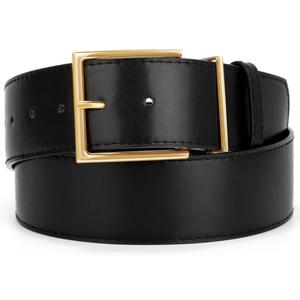 WHIPPY Women Wide Leather Waist Belts for Dresses Pants Fashion Leather Waistband for Women with Gold Buckle