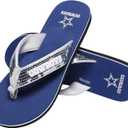 FOCO Womens NFL Team Logo Sequin Strap Sandals Flip Flops (9-10)