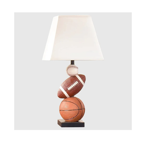 Kids Table Lamp, 14 Inch Football, Basketball & Baseball Design with Cute Lampshade, Sports-Themed lamp Ideal for Children's Bedroom Decor, Bedside Lamp Includes LED Bulb
