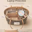 TOVICE XL Purse Organizer Insert for Tote Bag with 40oz Cup Holder & 16" Laptop Sleeve - Satin Bag Organizer with 10 Pockets, Light Weight,Compatible with Neverfull GM, XL Tote Bag Organizer Insert