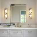 Natural Marble Wall Sconces 2-Light, Bulb Included, Alabaster Calacatta Viola Stone Modern Hardwired Wall Light Fixture with Milk Glass for Bathroom Vanity Bedroom Hallways Stairs, 1 Pack