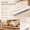Sawysine 30" X 6.5" Wooden Dough Bowl Candle Tray, Vintage White, Rectangle