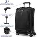 Travelpro Crew Classic Lightweight Softside Expandable Carry on Luggage, 8 Wheel Spinner Suitcase, Men and Women, Carry On 21-Inch, Black