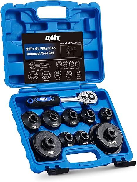 Orion Motor Tech Oil Filter Wrench Set, 10pc Oil Filter Socket Set, 3/8" Drive Metric Oil Filter Cap Wrench Removal Tool Kit, Low Profile Oil Filter Socket Set Compatible with Toyota VW BMW Mercedes