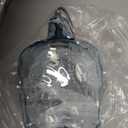 VINLUZ 3 Pack Industrial Metal Pendant Lighting, Black Finish Hanging Ceiling Kitchen Island Light Fixture with Blue Clear Glass for Dining Room Cafe Bar