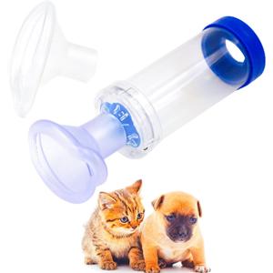 Cat Inhaler Spacer, Aerosol Chamber Inhaler Spacer for Cat's Breathing & Delivering Medication, Come with 2 Size Masks