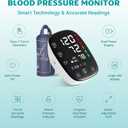 Upper Arm Blood Pressure Monitor with Wide Range Cuff That fits Standard to Large Adult Arms, Large LED Display, Irregular Heartbeat Detector, Clinically Validated, USB-C Power Cable