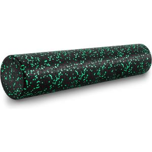 ProsourceFit High Density Foam Rollers Long, Firm Full Body Athletic Massage Tool for Back Stretching, Yoga, Pilates, Post Workout Muscle Recuperation (36"H x 6"D, Black/Green)