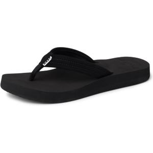 REEF Women's Cushion Breeze Flip Flops (9, Black/Black)