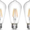 LED Edison Bulb,Antique 40W Vintage Bulb,E26 Non Dimmable Led Bulb 450 Lumens 2700K, Warm White, Pack of 3