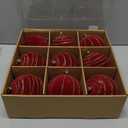 Briful 4'' Velvet Flocked Christmas Ball Ornaments  9pcs Burgundy Xmas Balls Baubles, Mix of Painted & Gold-Edge Solid Shades  Shatterproof Velvet Ornaments for Christmas Tree & Holiday Decor (100mm 3.94inch)