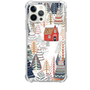 Aesthetic Christmas Village Trees and House Case for iPhone 15 Pro Max, Winter Silvan Snow Ground Cover for Girls Boys Women Men,Trendy TPU Bumper Cover Case for iPhone 15 Pro Max