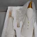 Ceramic Santa Claus Statue, Cute Statues, Father Christmas Figurines for Home Desk Shelf Decor/A Set of 3pcs (Father Christmas/A Set 3pcs) (White)