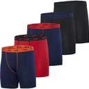 5 Pack: Mens Compression Short Biker Shorts for Men Cool Spandex Sports Basketball Workout Gym Yoga Base Layer Tight Skins Active Athletic Running Underwear Briefs Quick Dry Dri Fit, Set 6 - Large