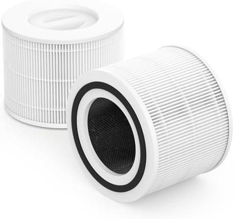 2 Pack Core 300 Replacement Filter Compatible with Levoit Core 300, Core 300S, Part# Core 300-RF, White