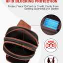 FADEON Sling Bags for Women Crossbody Bags, Designer PU Leather Sling Purse Multi-Pocket Packs with Card Slot Black Brown