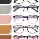 JOLISU 5 Pack Reading Glasses For Women, Blue Light Blocking Computer Reader Spring Hinge Eyeglasses (2.00)