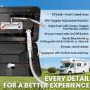 RV Exterior Shower Box Kit with Lock, All-Metal Outdoor Faucet with 59" Hose, 360° Swivel Adapter, UV-Resistant & Rust-Free Outside Shower Station for Camper, Travel Trailer, Motorhome, Boat