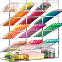 BEYGORM Acrylic Vertical Marker Organizer for 150 Markers,Angled Pen Holders Desktop Organization,Clear Large Stationary Pencil Holder for Desk,Art Supply Storage Organizers for School Supplie