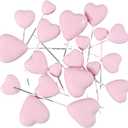 Cake Toppers 20pcs 3D Heart Shape Cake Topper Gold Silver Love Ball Valentine's Day Cupcake Flag Wedding Engagement Decor(B03)
