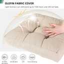 RACE LEAF 19" x 19" Patio Chair Cushions Khaki - Outdoor/Indoor Tufted Memory Foam Chair Pads Set of 2, Water-Resistant Olefin Chair Seat Cushion Non-Slip Backing
