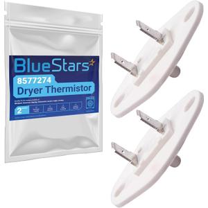 BlueStars Upgraded 2-Pack 8577274 Dryer Thermistor Replacement Part - Compatible with Whirlpool Kenmore KitchenAid Dryers - Replaces 3976615 AP3919451 WP8577274 3390292