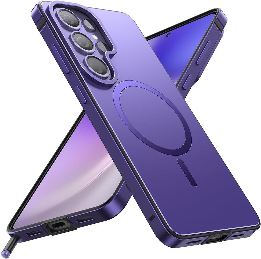 Magnetic for Samsung Galaxy S26 Ultra Case, [Metal Frame Grip] Fit for MagSafe [Military-Grade Protection] with Shockproof Lining Slim Phone Case for Samsung S26 Ultra Case,Purple