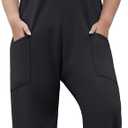 OLRIK 2025 Summer Women Plus Size Jumpsuit Adjustable Strap Overalls Loose Fit Stretchy Romper With Pockets (3X, Black)