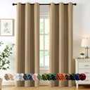 MIULEE Blackout Curtains for Bedroom Living Room 2 Panels, Thermal Insulated Room Darkening Drapes Grommet Noise Reducing Light Blocking Window Treatments 84 Inches Long 40x84 Inch Taupe Brown