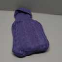 samply Hot Water Bottle with Knitted Cover, 2L Hot Water Bag for Hot and Cold Compress, Hand Feet Warmer, Ideal for Menstrual Cramps, Neck and Shoulder Pain Relief, Purple