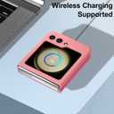 Compatible with Galaxy Z Flip 6 Case, Magnetic Gradient Color Soft TPU Phone Case with Camera Lens Protector Case for Galaxy Z Flip 6 6.7 Inch, Pink to Rose Red Gradient(10-23)