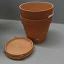 vensovo 8 Inch Clay Pot for Plant with Saucer - 2 Pack Large Terra Cotta Plant Pot with Drainage Hole, Clay Planters Pot, Terracotta pot for Indoor Outdoor Plant (Brown)