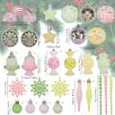 45Pcs Christmas Balls Ornaments Set, Candy Christmas Tree Ornaments, Shatterproof Plastic Decor for Xmas Tree Hanging, Festival Home Party Decors, IDEAKIT