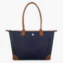 Milan Chiva Nylon Tote Bag for Women Large Shoulder Bag with Zipper Lightweight Foldable Work Tote