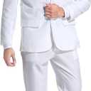 U LOOK UGLY TODAY Men's Suit 2 Piece Solid Color Regular Fit with Jacket Tie Pants for Prom Wedding Party (Large)