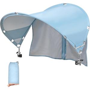 XL Universal Chair Canopy Umbrella, UPF 50+ Foldable Sun Shade Attachment with Adjustable Clamp, Fits Most Brands’ Beach, Camping, Lawn, Tanning, Zero Gravity, Lounge & Fishing Chairs