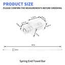 24 Inch Clear Bathroom Towel Bar Replacement Bar with Adjustable Spring End Sturdy Plastic Ceramic Rack Replacement Towel Bar Suitable for Kitchen and Bathroom Towel Storage