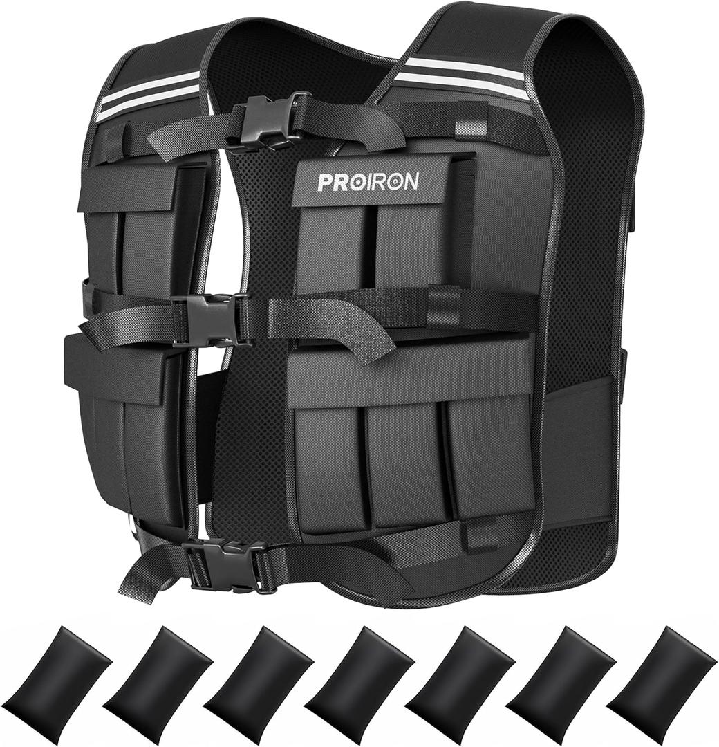 PROIRON Adjustable Weighted Vest 22LB/44LB,1LB/2LB Increment,Fully Adjustable Weight Vest for Men Women, Body Weight Vest for Running Workout Walking Boxing Strength Training Fitness Cardio, Weight Loss,Home Gym Equipment