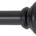 Ivilon Drapery Window Curtain Rod - Knob Design, 1 Inch Rod, 28 to 48 Inch. Black